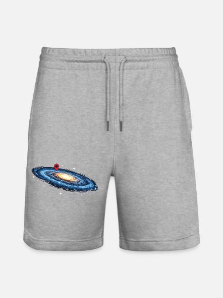 Milky Way Location Pin Space Galaxy - Stanley/Stella Trainer Unisex Organic Jogging Shorts - heather grey