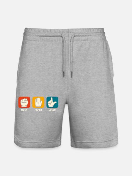 Pierre, papier, perdant, sarcasme, drôles, - Short de jogging bio TRAINER Stanley/Stella unisexe - gris chiné