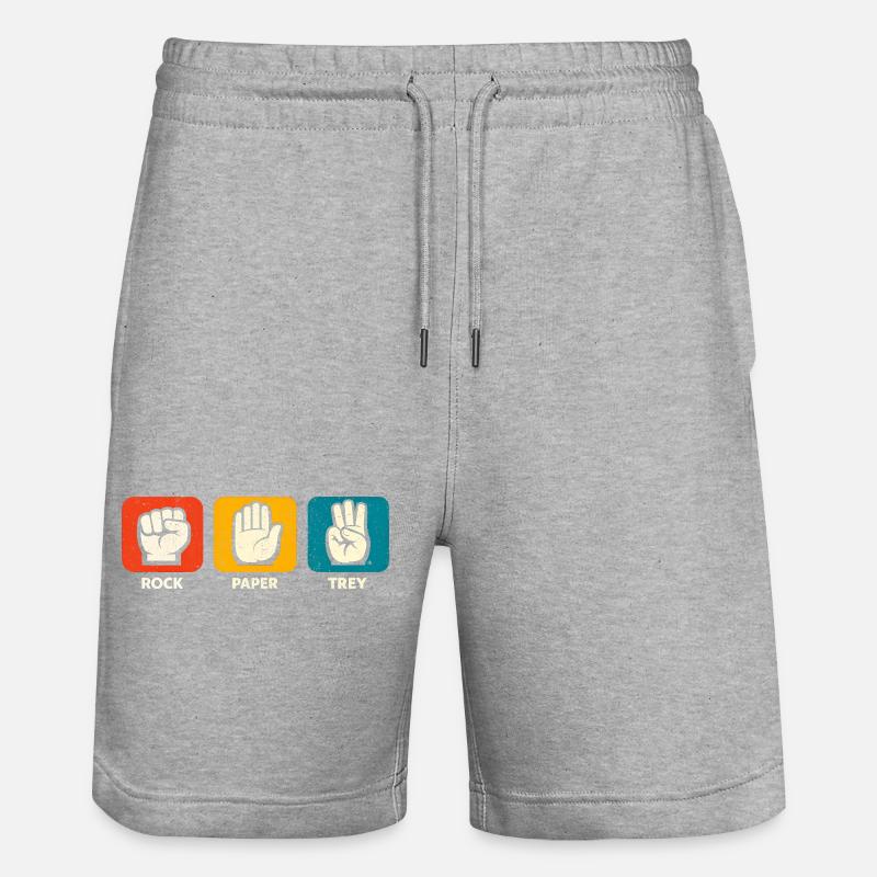 Rock Paper Trey 3 Pointer Basketball - Stanley/Stella Unisex Bio Joggingshorts Trainer - Grau meliert