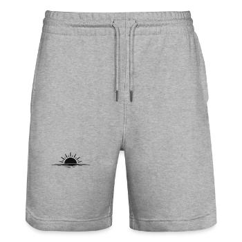 Lever de soleil sur l’eau - Short de jogging bio TRAINER Stanley/Stella unisexe - gris chiné - Devant - Nik (191cm) & Marisol (170cm)