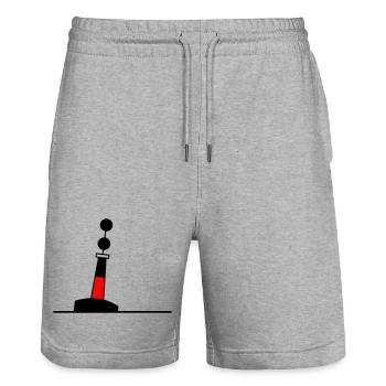 Buoy North Sea Sailing Baltic Sea Maritime - Stanley/Stella Trainer Unisex Organic Jogging Shorts - heather grey - Front - Nik (191cm) & Marisol (170cm)