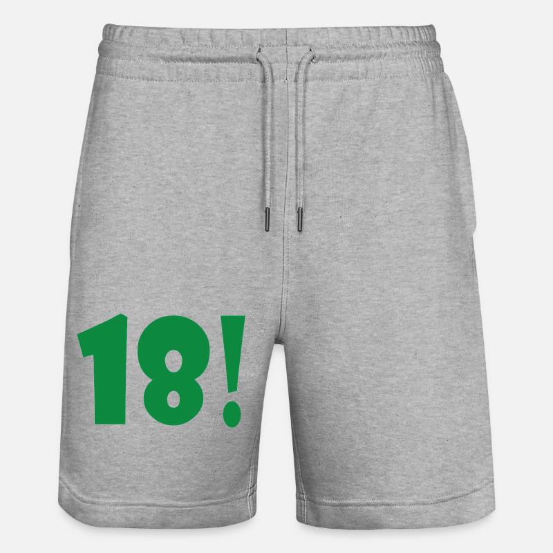 Vert 18 ! Impression exclusive - Short de jogging bio TRAINER Stanley/Stella unisexe - gris chiné