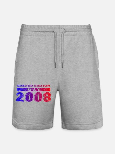 18e anniversaire Édition Limitée 05/2008 - Short de jogging bio TRAINER Stanley/Stella unisexe - gris chiné