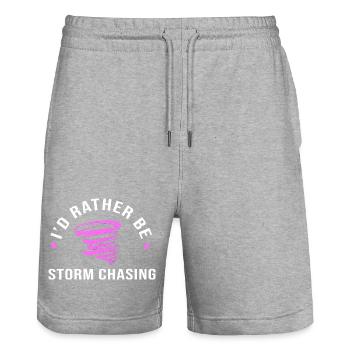 Weather Meteorology Meteorologist - Stanley/Stella Trainer Unisex Organic Jogging Shorts - heather grey - Front - Nik (191cm) & Marisol (170cm)