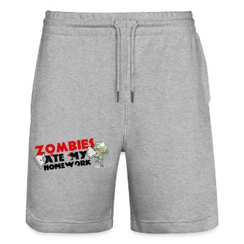 Zombies Ate My Homework – Hausaufgaben Horror - Stanley/Stella Unisex Bio Joggingshorts Trainer  - Grau meliert - Vorne - Nik (191cm) & Marisol (170cm)