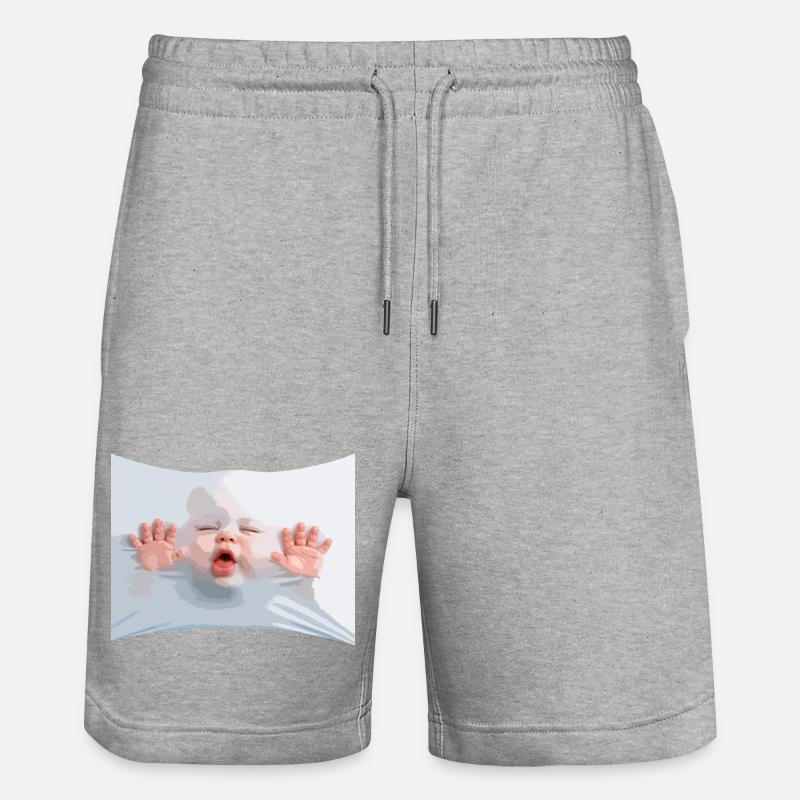 Bébé luxueux en tissu blanc - Short de jogging bio TRAINER Stanley/Stella unisexe - gris chiné