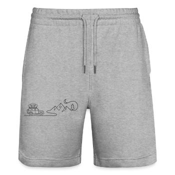 van life camping outdoor adventure - Stanley/Stella Unisex Bio Joggingshorts Trainer  - Grau meliert - Vorne - Nik (191cm) & Marisol (170cm)