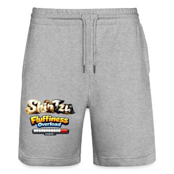 Shin Fluffiness Overload - Stanley/Stella Trainer Unisex Organic Jogging Shorts - heather grey - Front - Nik (191cm) & Marisol (170cm)