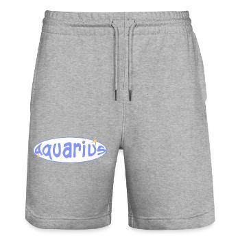 Aquarius Sign - Stanley/Stella Unisex Bio Joggingshorts Trainer  - Grau meliert - Vorne - Nik (191cm) & Marisol (170cm)