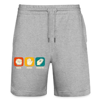 Rock Paper Perfecto Chef’s Kiss Restaurant Chef - Short de jogging bio TRAINER Stanley/Stella unisexe - gris chiné - Devant - Nik (191cm) & Marisol (170cm)