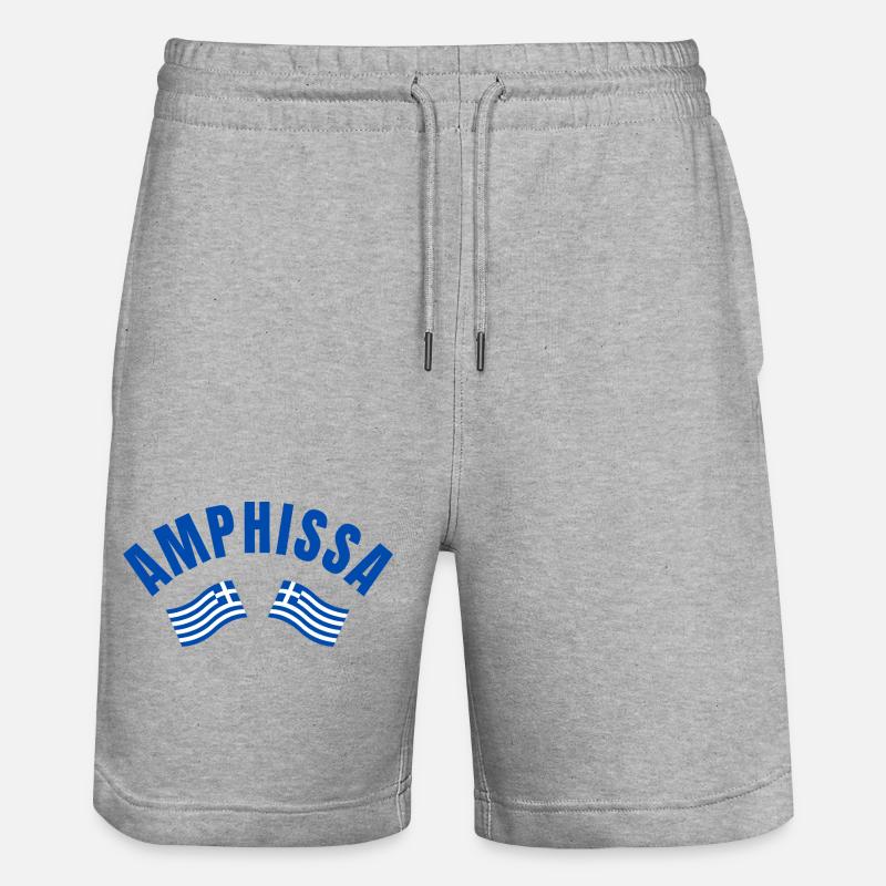 Amphissa Drapeaux grecs - Short de jogging bio TRAINER Stanley/Stella unisexe - gris chiné
