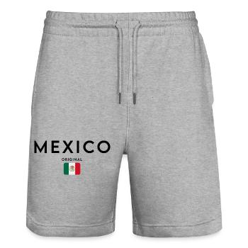Drapeau du Mexique, design minimaliste élégant - Short de jogging bio TRAINER Stanley/Stella unisexe - gris chiné - Devant - Nik (191cm) & Marisol (170cm)