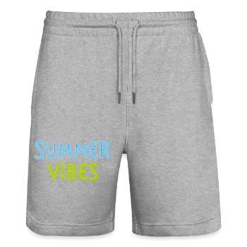 Summer Vibes Bright Color Minimal Fun Design - Stanley/Stella Unisex Bio Joggingshorts Trainer  - Grau meliert - Vorne - Nik (191cm) & Marisol (170cm)