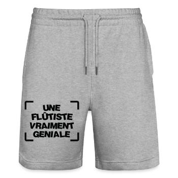 Une flûtiste vraiment géniale humour musique - Short de jogging bio TRAINER Stanley/Stella unisexe - gris chiné - Devant - Nik (191cm) & Marisol (170cm)