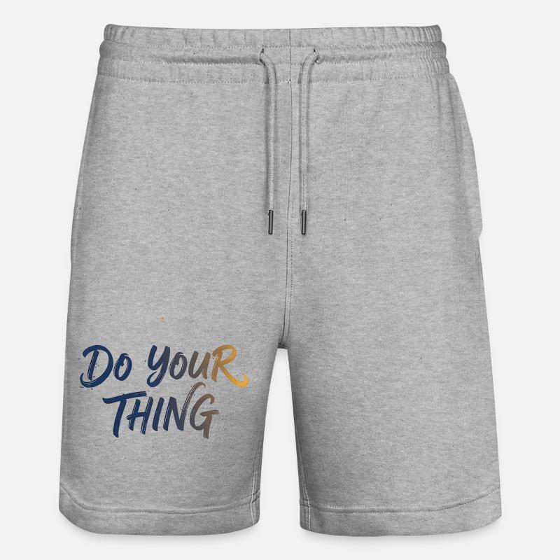 Faites votre truc Schriftzug Brushing - Short de jogging bio TRAINER Stanley/Stella unisexe - gris chiné