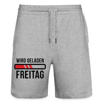 Freitag Laden - Stanley/Stella Unisex Bio Joggingshorts Trainer  - Grau meliert - Vorne - Nik (191cm) & Marisol (170cm)