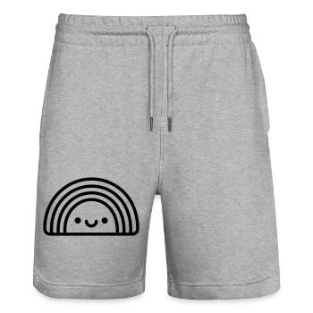 Regenbogen - Stanley/Stella Unisex Bio Joggingshorts Trainer  - Grau meliert - Vorne - Nik (191cm) & Marisol (170cm)