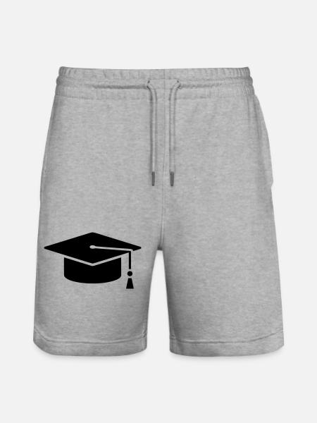 Graduation Cap Absolvent Logo - Stanley/Stella Unisex Bio Joggingshorts Trainer  - Grau meliert