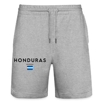 Drapeau du Honduras, design minimaliste élégant - Short de jogging bio TRAINER Stanley/Stella unisexe - gris chiné - Devant - Nik (191cm) & Marisol (170cm)