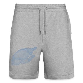 Geometric Hand Silhouette with Fractals - Stanley/Stella Trainer Unisex Organic Jogging Shorts - heather grey - Front - Nik (191cm) & Marisol (170cm)