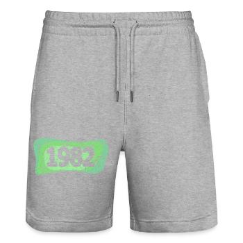 1982 - Stanley/Stella Unisex Bio Joggingshorts Trainer  - Grau meliert - Vorne - Nik (191cm) & Marisol (170cm)