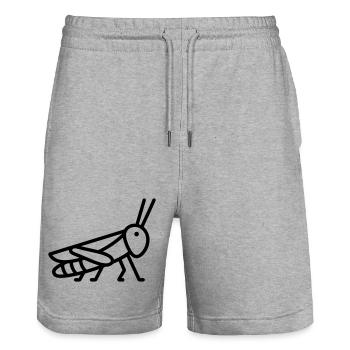 grasshopper - Stanley/Stella Trainer Unisex Organic Jogging Shorts - heather grey - Front - Nik (191cm) & Marisol (170cm)