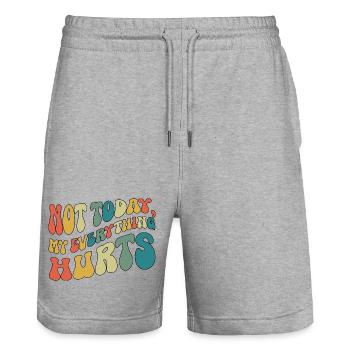 Not Today My Everything Hurts Fibromyalgia - Stanley/Stella Trainer Unisex Organic Jogging Shorts - heather grey - Front - Nik (191cm) & Marisol (170cm)