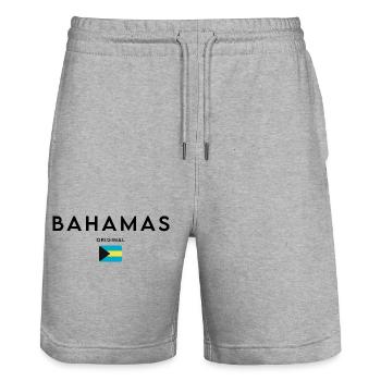 Fierté bahaméenne, design minimaliste et élégant - Short de jogging bio TRAINER Stanley/Stella unisexe - gris chiné - Devant - Nik (191cm) & Marisol (170cm)