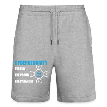 Lustiges Cybersicherheits-IT-Support-IT-Sicherheitsnetzwerk - Stanley/Stella Unisex Bio Joggingshorts Trainer  - Grau meliert - Vorne - Nik (191cm) & Marisol (170cm)