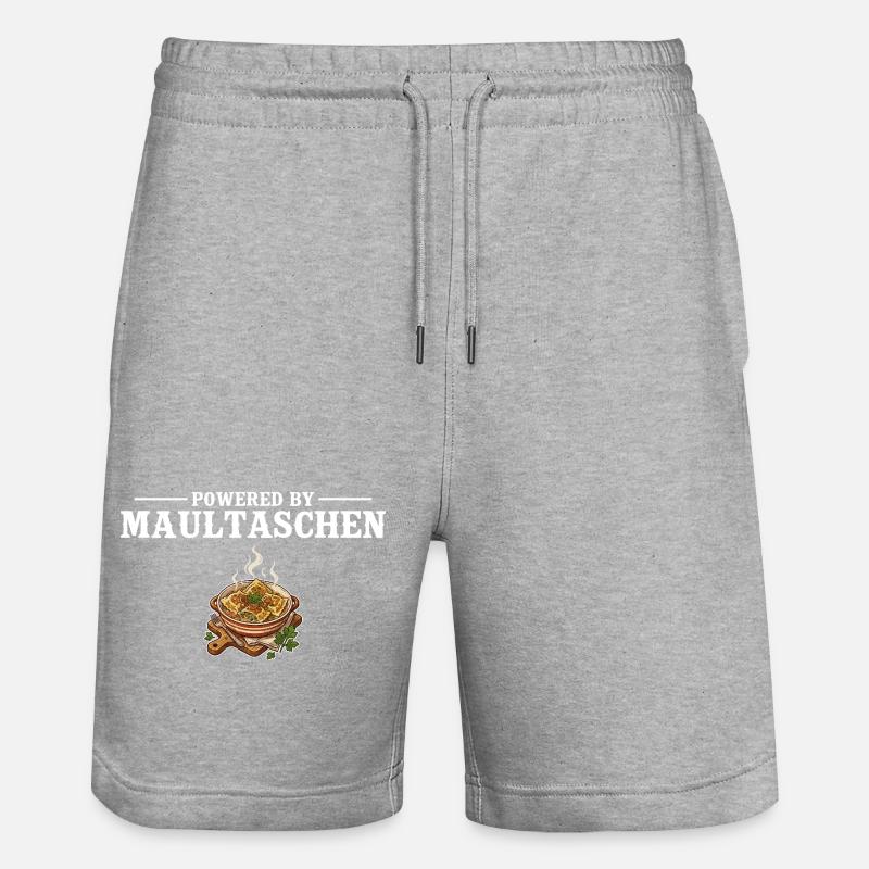 Propulsé par Maultaschen – Schwabe Gift - Short de jogging bio TRAINER Stanley/Stella unisexe - gris chiné