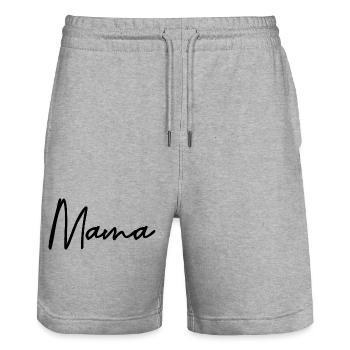 Mama - Stanley/Stella Unisex Bio Joggingshorts Trainer  - Grau meliert - Vorne - Nik (191cm) & Marisol (170cm)