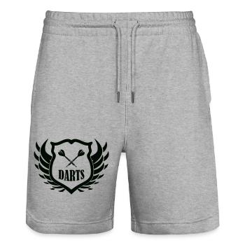 darts_shield - Stanley/Stella Unisex Bio Joggingshorts Trainer  - Grau meliert - Vorne - Nik (191cm) & Marisol (170cm)