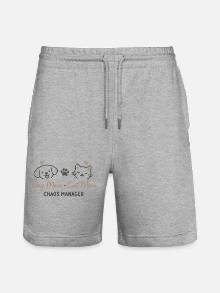 Chaos Manager Dog and Cat - Stanley/Stella Trainer Unisex Organic Jogging Shorts - heather grey