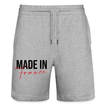 Made in France - Short de jogging bio TRAINER Stanley/Stella unisexe - gris chiné - Devant - Nik (191cm) & Marisol (170cm)