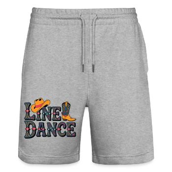 Line Dance Western Pattern - Stanley/Stella Trainer Unisex Organic Jogging Shorts - heather grey - Front - Nik (191cm) & Marisol (170cm)