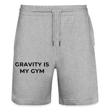 Gravity is my Gym - Schwerkraft ist mein Gym - Stanley/Stella Unisex Bio Joggingshorts Trainer  - Grau meliert - Vorne - Nik (191cm) & Marisol (170cm)