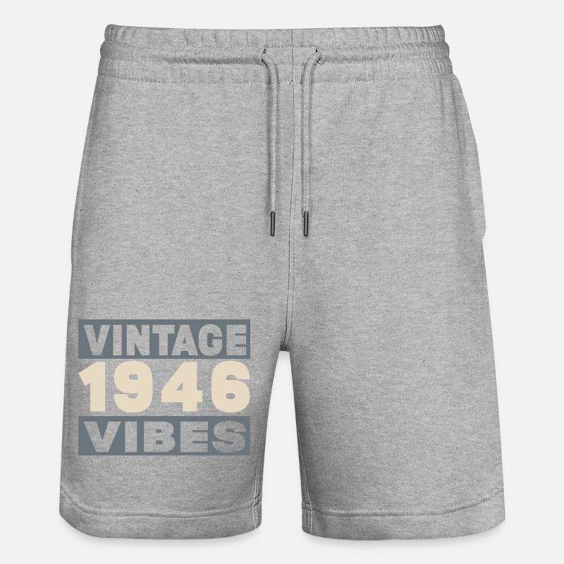 anniversaire 1946 - 80 ans - Short de jogging bio TRAINER Stanley/Stella unisexe - gris chiné