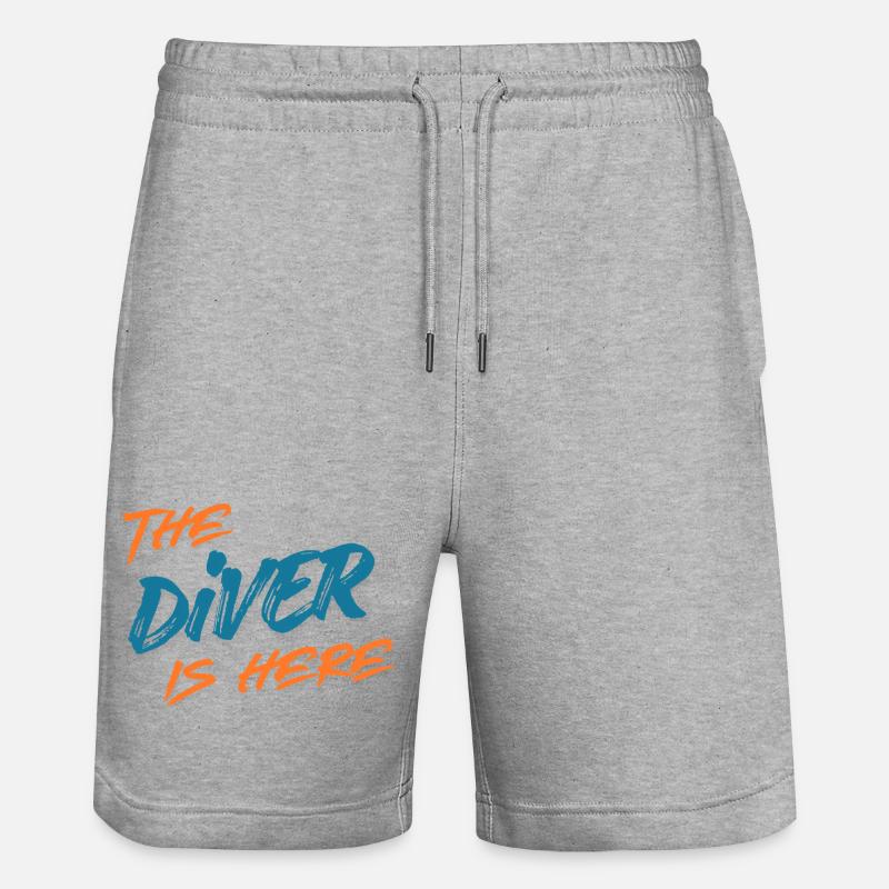 The Diver is Here, Drôle - Short de jogging bio TRAINER Stanley/Stella unisexe - gris chiné