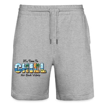 Chill Beach Sonnenbriefe - Stanley/Stella Unisex Bio Joggingshorts Trainer  - Grau meliert - Vorne - Nik (191cm) & Marisol (170cm)
