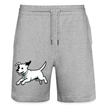 Verspielter Hund-Cartoon - Stanley/Stella Unisex Bio Joggingshorts Trainer  - Grau meliert - Vorne - Nik (191cm) & Marisol (170cm)