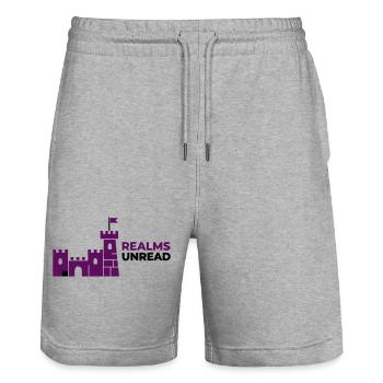 Burg Schloss Realms Unread - Stanley/Stella Unisex Bio Joggingshorts Trainer  - Grau meliert - Vorne - Nik (191cm) & Marisol (170cm)