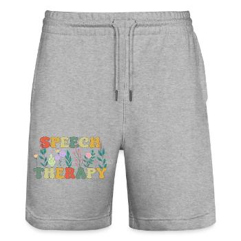 Orthophoniste, orthophoniste, rétro vintage groovy - Short de jogging bio TRAINER Stanley/Stella unisexe - gris chiné - Devant - Nik (191cm) & Marisol (170cm)