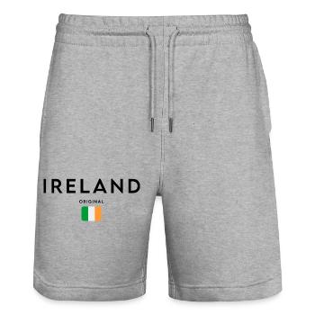 Drapeau de l’Irlande, design minimaliste élégant - Short de jogging bio TRAINER Stanley/Stella unisexe - gris chiné - Devant - Nik (191cm) & Marisol (170cm)