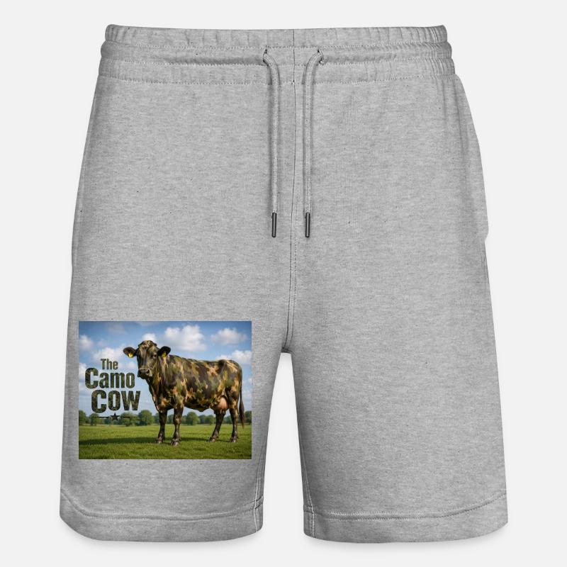 Vache camouflage dans la prairie - Short de jogging bio TRAINER Stanley/Stella unisexe - gris chiné