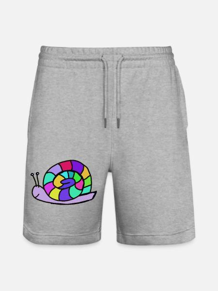 Mosaic Snail Shell - Stanley/Stella Trainer Unisex Organic Jogging Shorts - heather grey
