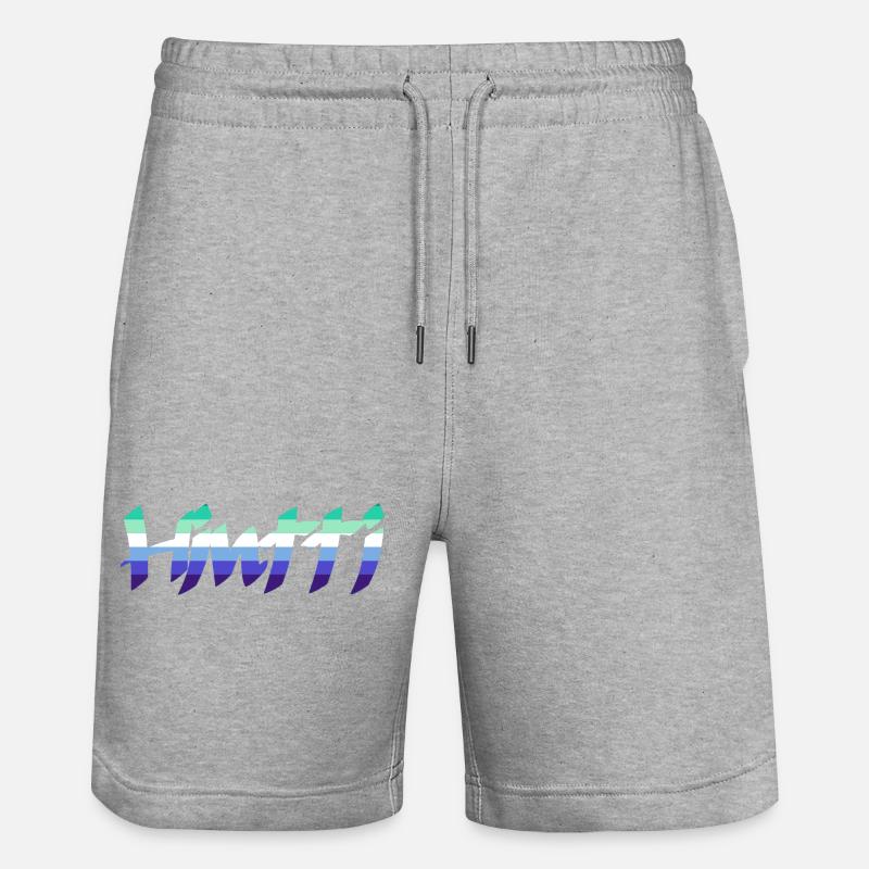 Schwuler Mann - Stanley/Stella Unisex Bio Joggingshorts Trainer  - Grau meliert