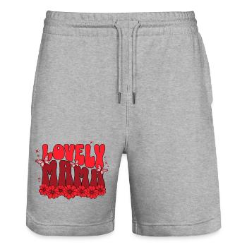 Funny Mom Grandma Mother's Day Gift Design Humor - Stanley/Stella Trainer Unisex Organic Jogging Shorts - heather grey - Front - Nik (191cm) & Marisol (170cm)