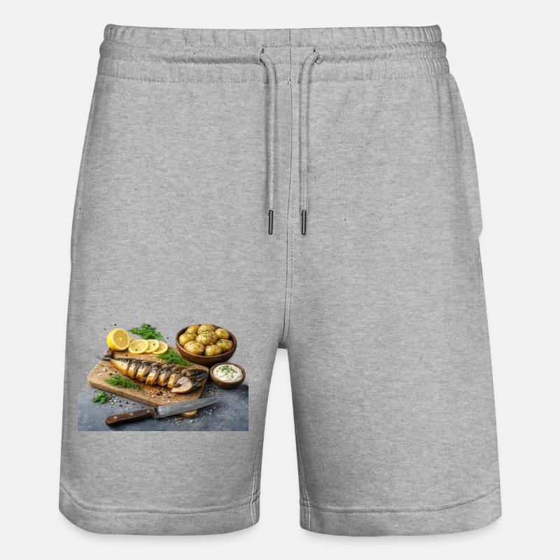 geräucherte Makrele - Stanley/Stella Unisex Bio Joggingshorts Trainer  - Grau meliert