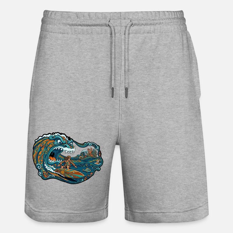 Aventure de vagues géantes de vagues - Short de jogging bio TRAINER Stanley/Stella unisexe - gris chiné