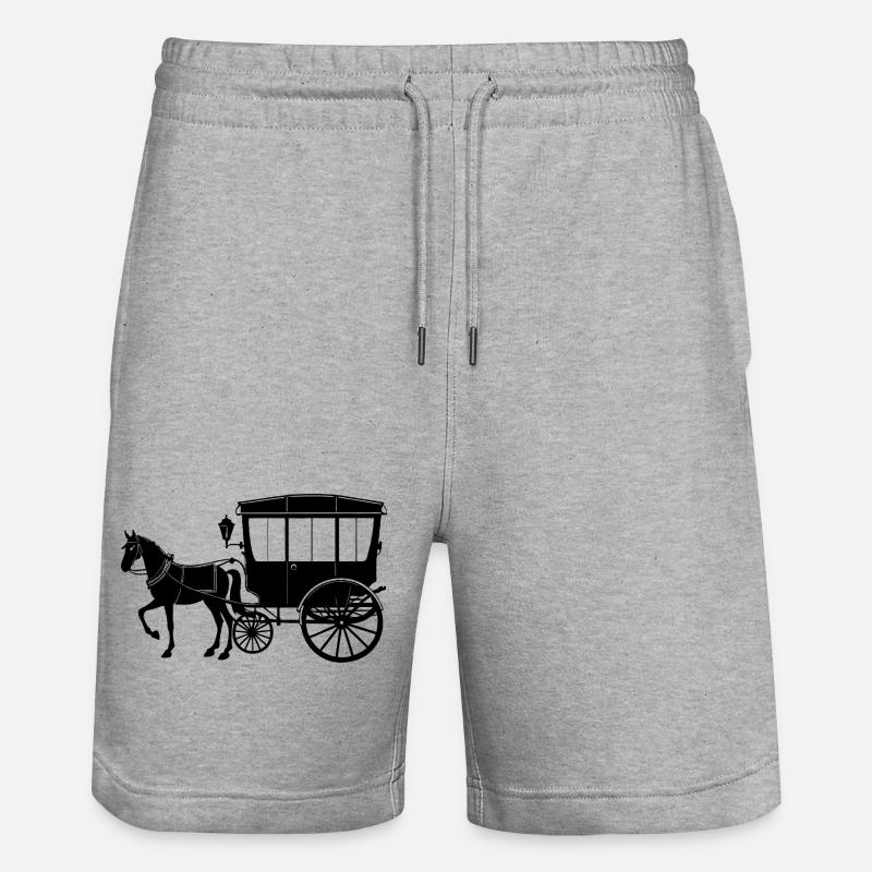 Calèche à chevaux Amish - Short de jogging bio TRAINER Stanley/Stella unisexe - gris chiné
